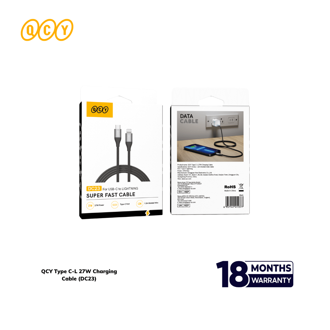 QCY Type C to Lightning 27W Quick Fast Charge (DC23)