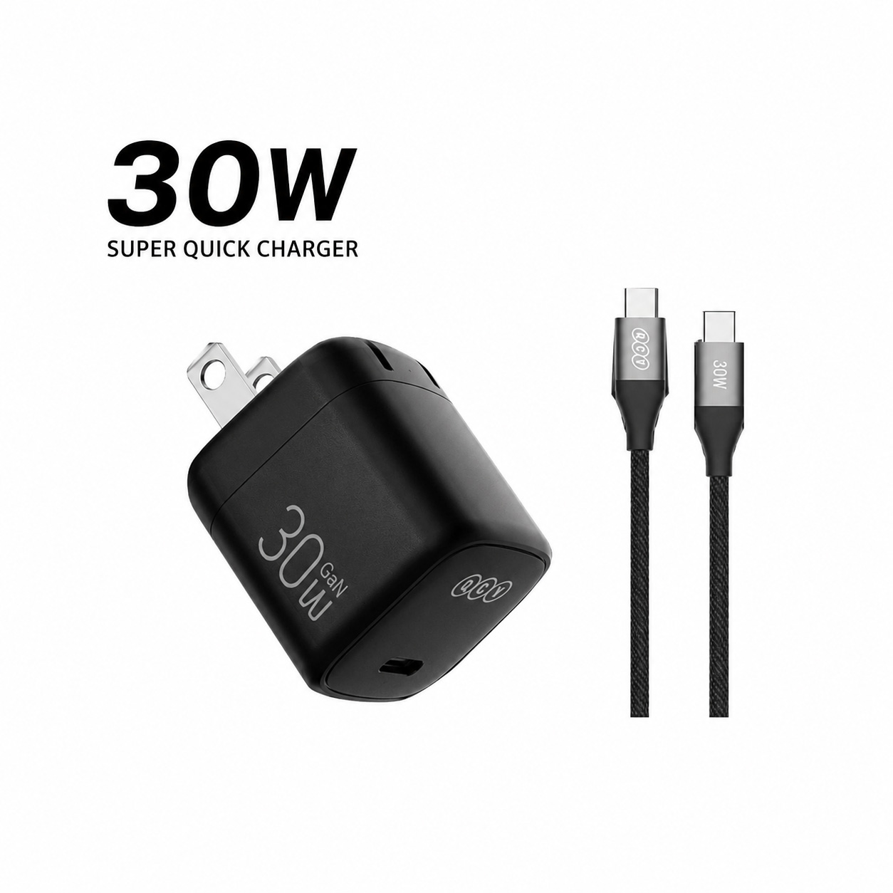 QCY GN106-MG 30W Super Quick Charger With adapter